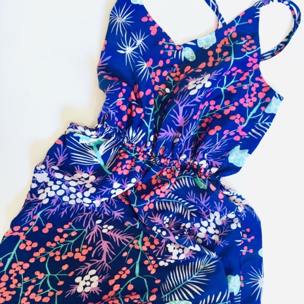 • anthro yumi button front summer strappy dress •